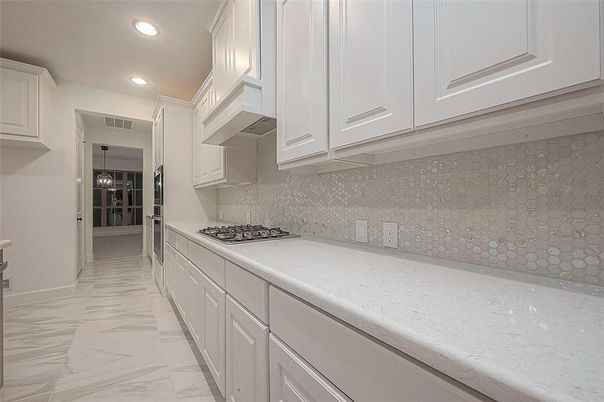 Interior, Kitchen, Marble, Pendant Lights, Recessed Lighting
