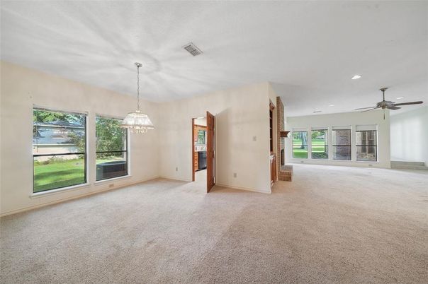 Empty room, Interior, Pendant Lights, Recessed Lighting