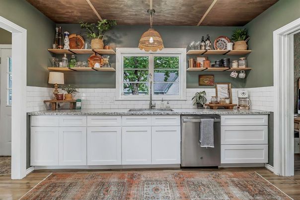 Interior, Kitchen, Pendant Lights, Wooden Ceilings, Wood Texture Flooring