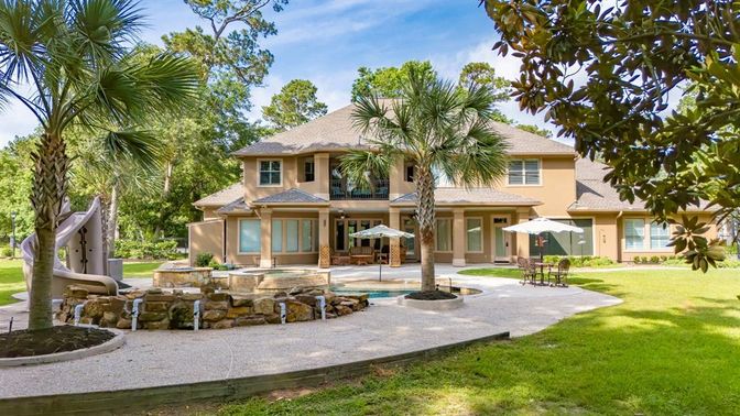 Backyard, Exterior, Facade, Pool, Mediterranean