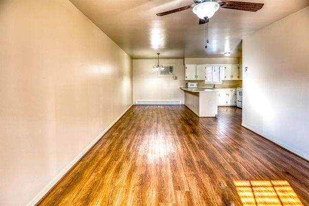 Interior, Kitchen, Pendant Lights, Wood Texture Flooring