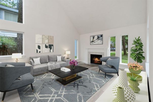 Fireplace, Interior, Living room, Wood Texture Flooring