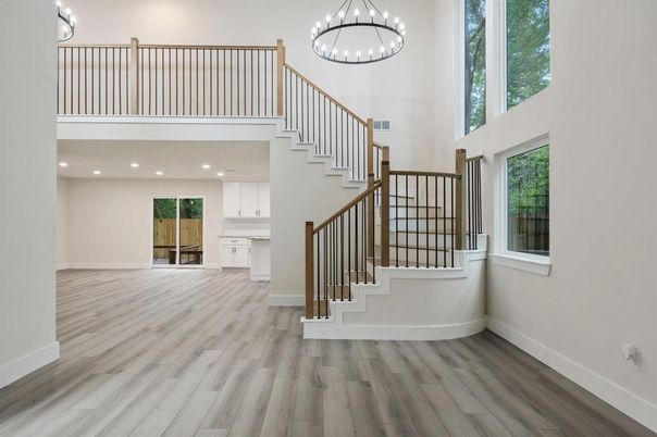 Interior, Pendant Lights, Recessed Lighting, Wood Texture Flooring