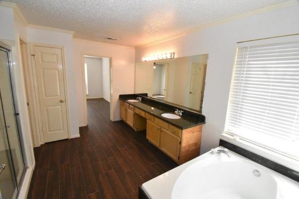 Bathroom, Dual Sink Vanities, Interior, Wood Texture Flooring