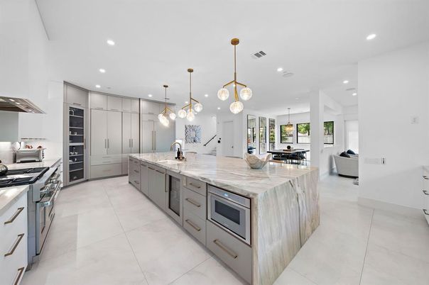 Interior, Kitchen, Pendant Lights, Recessed Lighting, Stainless Steel Appliances