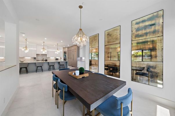 Dining room, Interior, Kitchen, Pendant Lights, Recessed Lighting