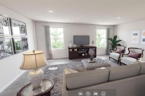 Home Office, Interior, Living room, Recessed Lighting, Wood Texture Flooring