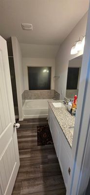 Bathroom, Dual Sink Vanities, Interior, Wood Texture Flooring