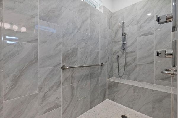 Bathroom, Glass Shower, Interior, Marble Walls
