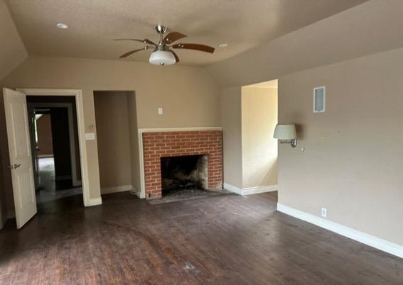 Empty room, Fireplace, Interior, Wood Texture Flooring