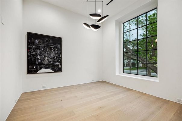 Empty room, Interior, Pendant Lights, Wood Texture Flooring