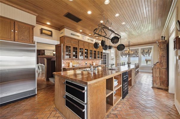 Interior, Kitchen, Recessed Lighting, Stainless Steel Appliances, Wooden Ceilings