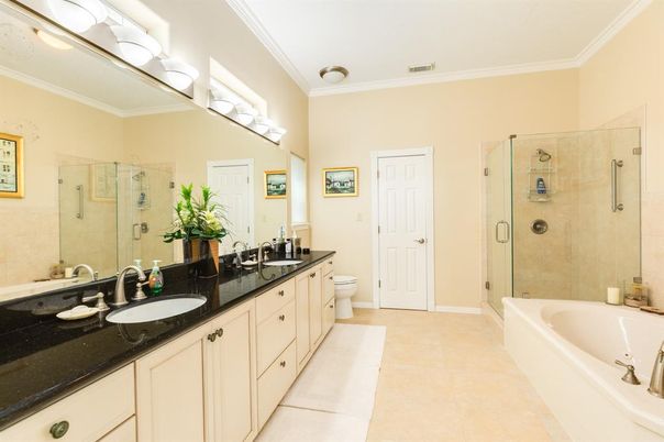 Bathroom, Dual Sink Vanities, Glass Shower, Interior