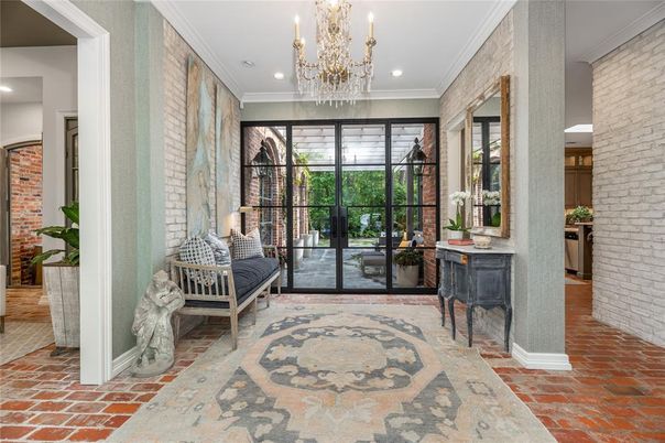 Chandelier, Interior, Recessed Lighting, Stone Walls