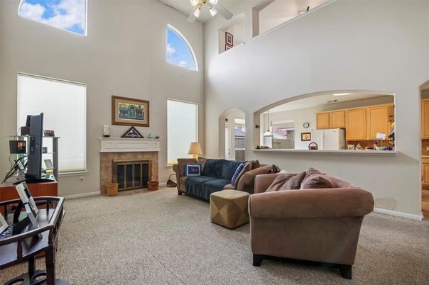 Fireplace, Interior, Kitchen, Living room