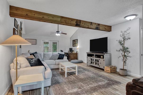 Interior, Living room, Wooden Beams, Wood Texture Flooring