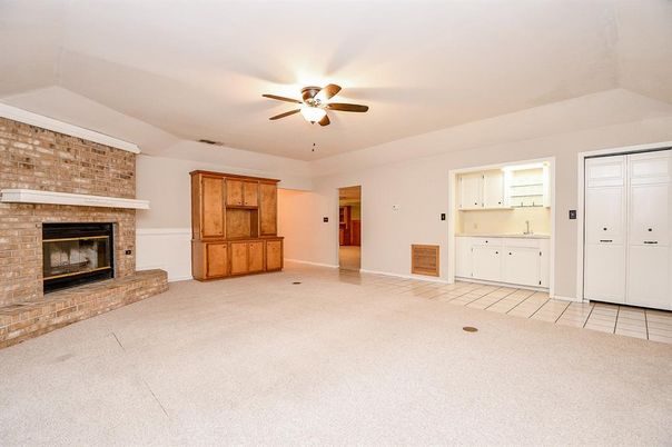 Empty room, Fireplace, Interior, Stone Walls
