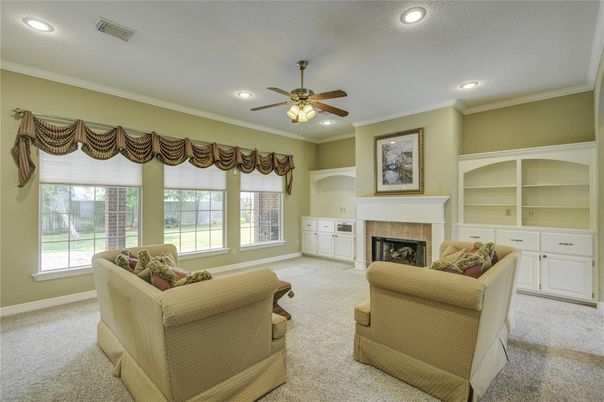 Fireplace, Interior, Living room, Recessed Lighting