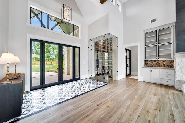 Interior, Pendant Lights, Wood Texture Flooring