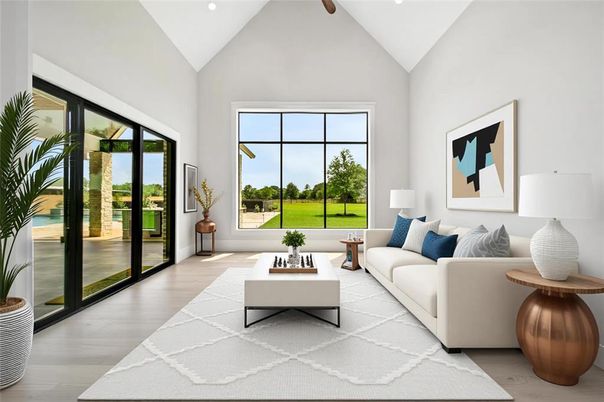 Interior, Living room, Recessed Lighting, Wooden Beams, Wood Texture Flooring