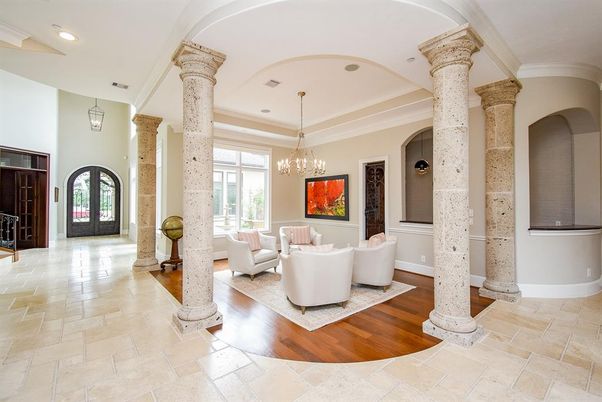 Chandelier, Interior, Living room, Recessed Lighting, Wood Texture Flooring