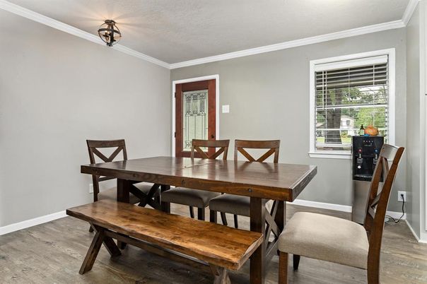 Dining room, Interior, Wood Texture Flooring