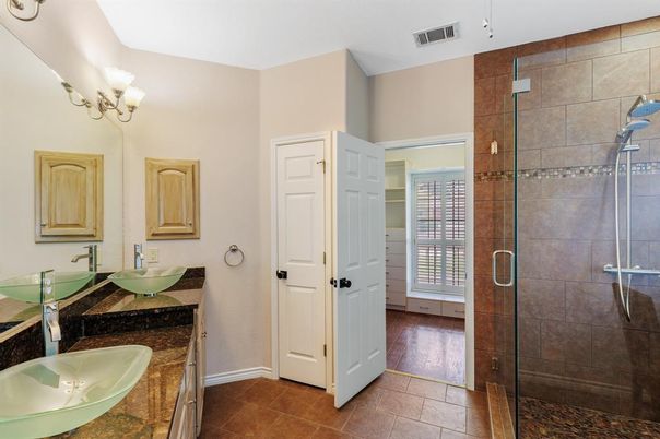 Bathroom, Dual Sink Vanities, Glass Shower, Interior