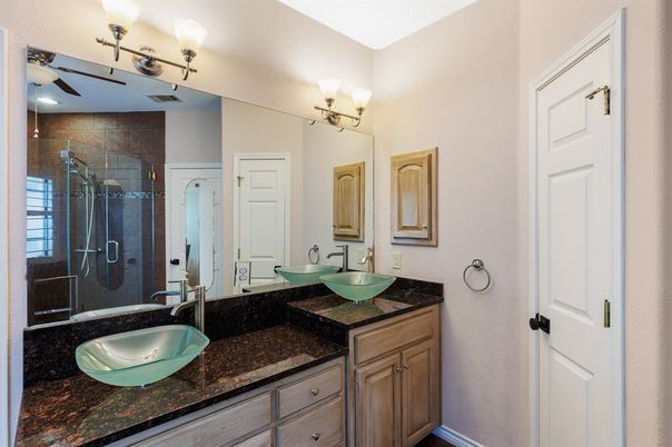 Bathroom, Dual Sink Vanities, Glass Shower, Interior