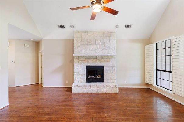Empty room, Fireplace, Interior, Wood Texture Flooring