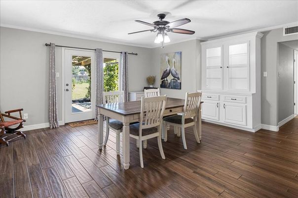 Dining room, Interior, Wood Texture Flooring