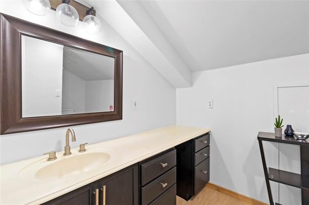 Bathroom, Dual Sink Vanities, Interior, Wood Texture Flooring