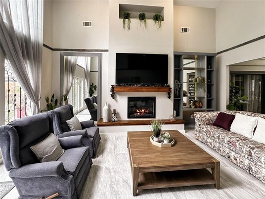 Fireplace, Interior, Living room, Wood Texture Flooring