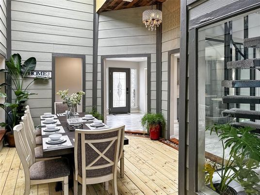 Dining room, Exterior, Wood Texture Flooring