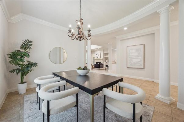 Chandelier, Dining room, Interior, Recessed Lighting