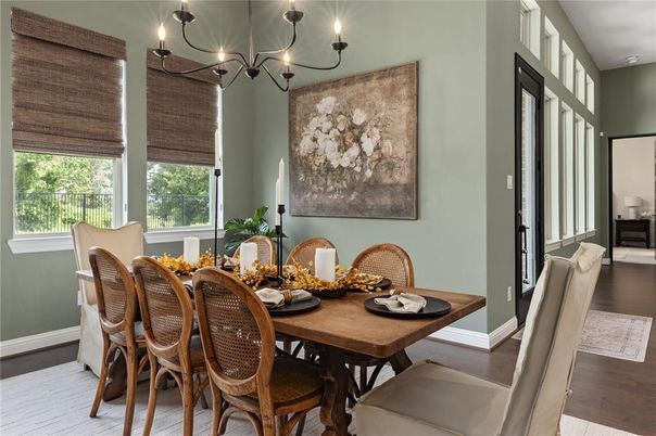 Chandelier, Dining room, Interior, Wood Texture Flooring