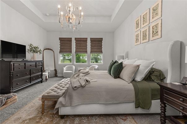 Bedroom, Chandelier, Interior