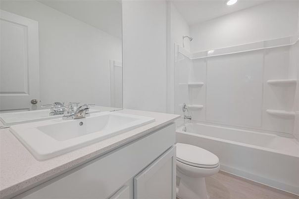 Bathroom, Interior, Recessed Lighting, Wood Texture Flooring