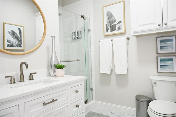Bathroom, Glass Shower, Interior, Marble