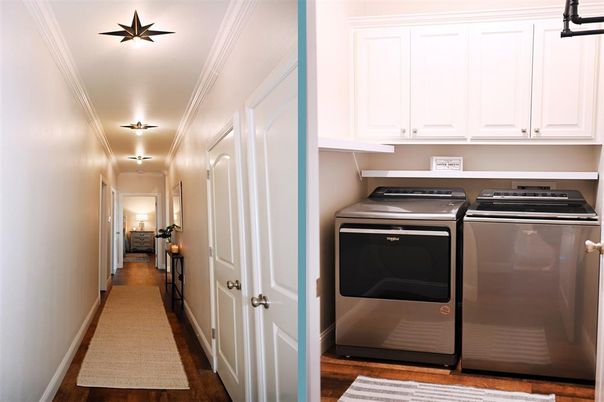 Interior, Washer, Wood Texture Flooring