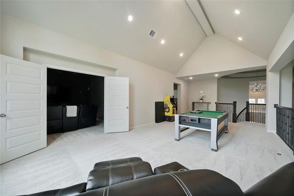 Billiard Table, Game Room, Interior, Recessed Lighting
