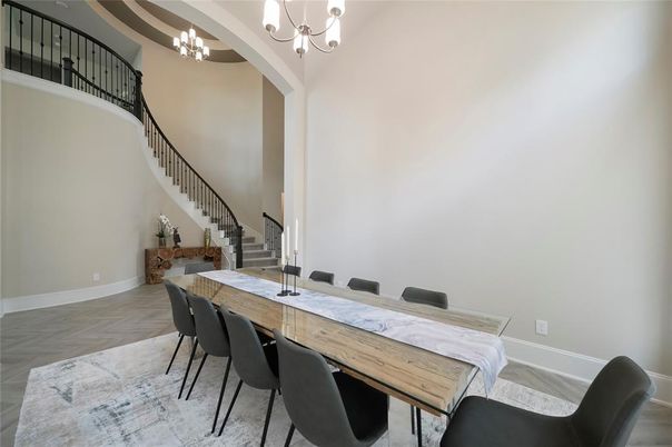 Chandelier, Dining room, Interior, Wood Texture Flooring