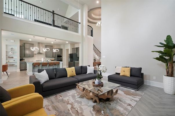Interior, Kitchen, Living room, Pendant Lights, Recessed Lighting, Stainless Steel Appliances, Wood Texture Flooring