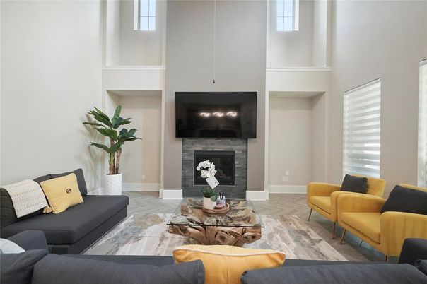 Fireplace, Interior, Living room, Wood Texture Flooring