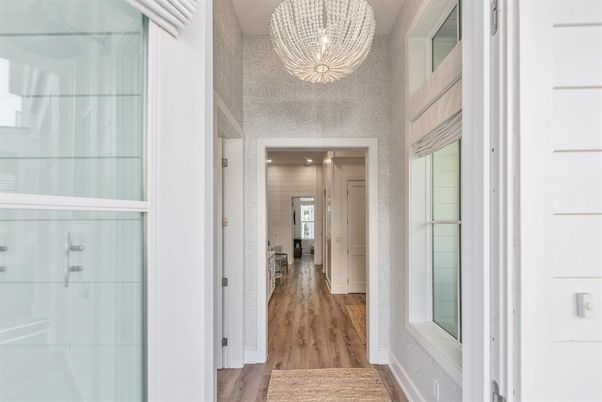 Chandelier, Interior, Wood Texture Flooring