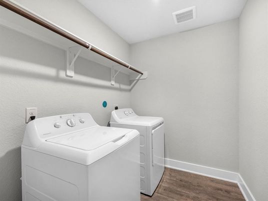 Interior, Washer, Wood Texture Flooring