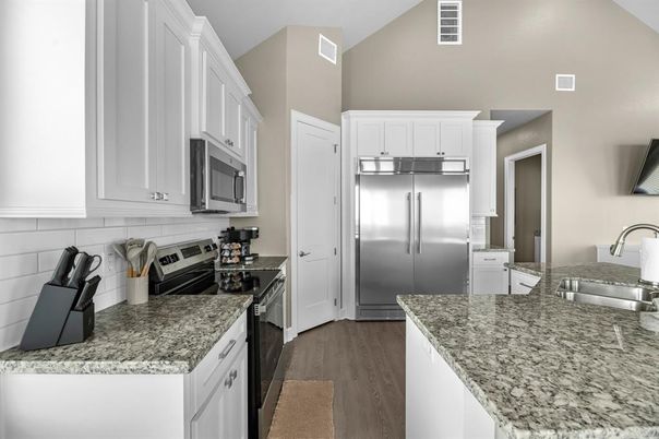 Interior, Kitchen, Stainless Steel Appliances, Wood Texture Flooring