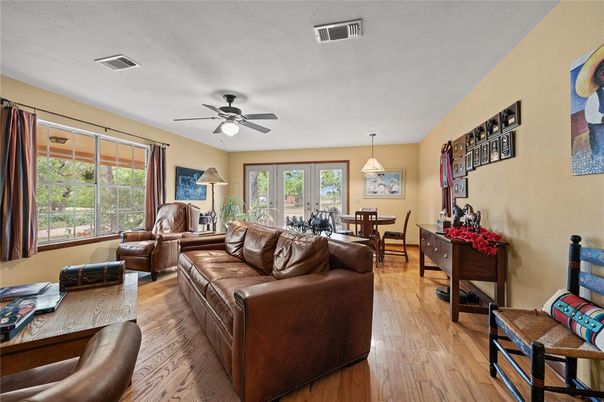 Dining room, Interior, Living room, Pendant Lights, Wood Texture Flooring