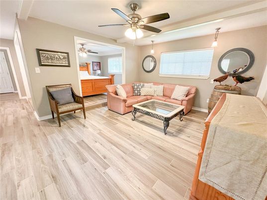 Interior, Living room, Pendant Lights, Wood Texture Flooring
