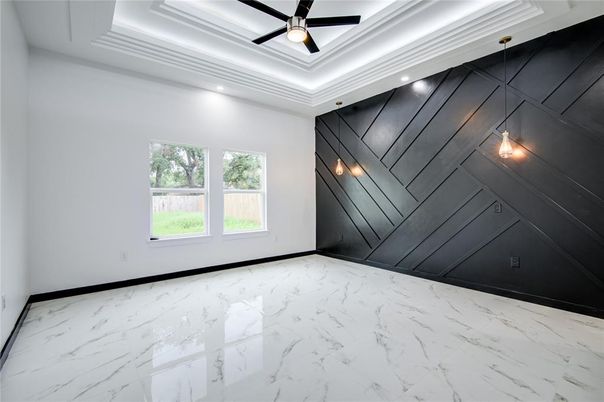 Empty room, Interior, Marble, Pendant Lights, Recessed Lighting