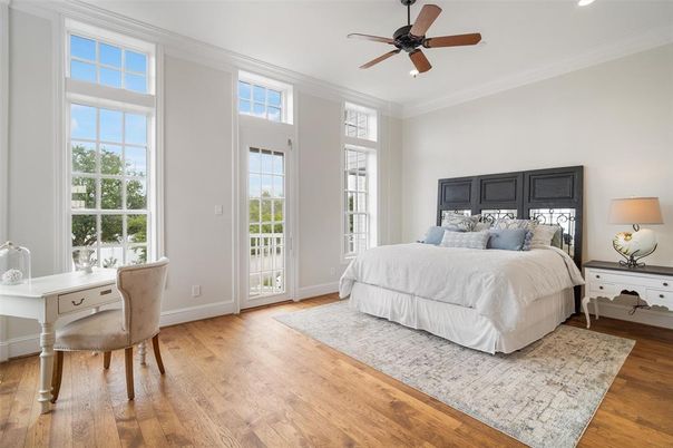 Bedroom, Home Office, Interior, Recessed Lighting, Wood Texture Flooring